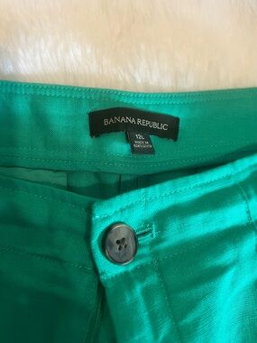 Banana Republic Linen Emerald Green Women's Pants